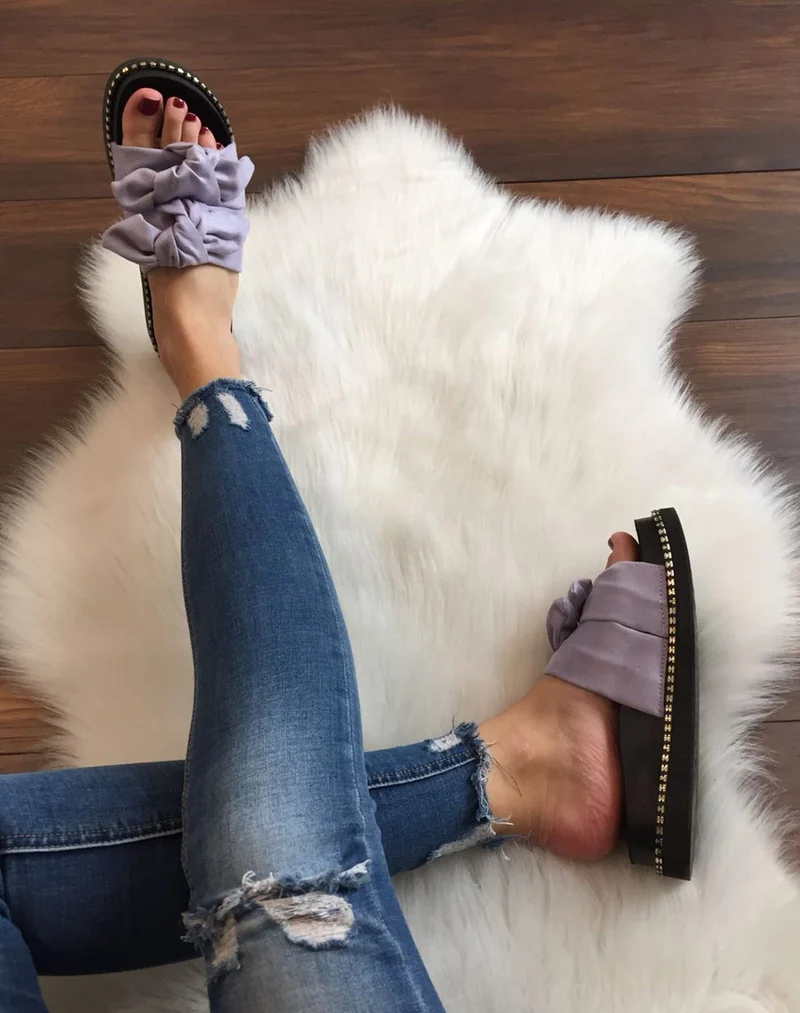 Mules avec n?ud mauves