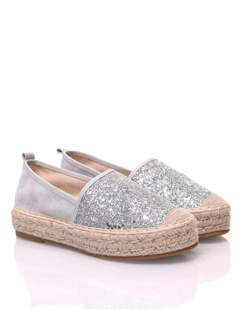 Espadrilles pailletées argent