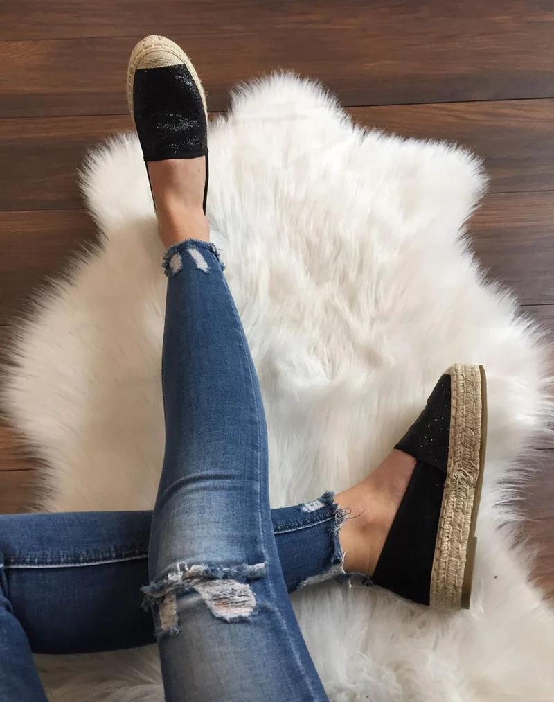 Espadrilles pailletées noires