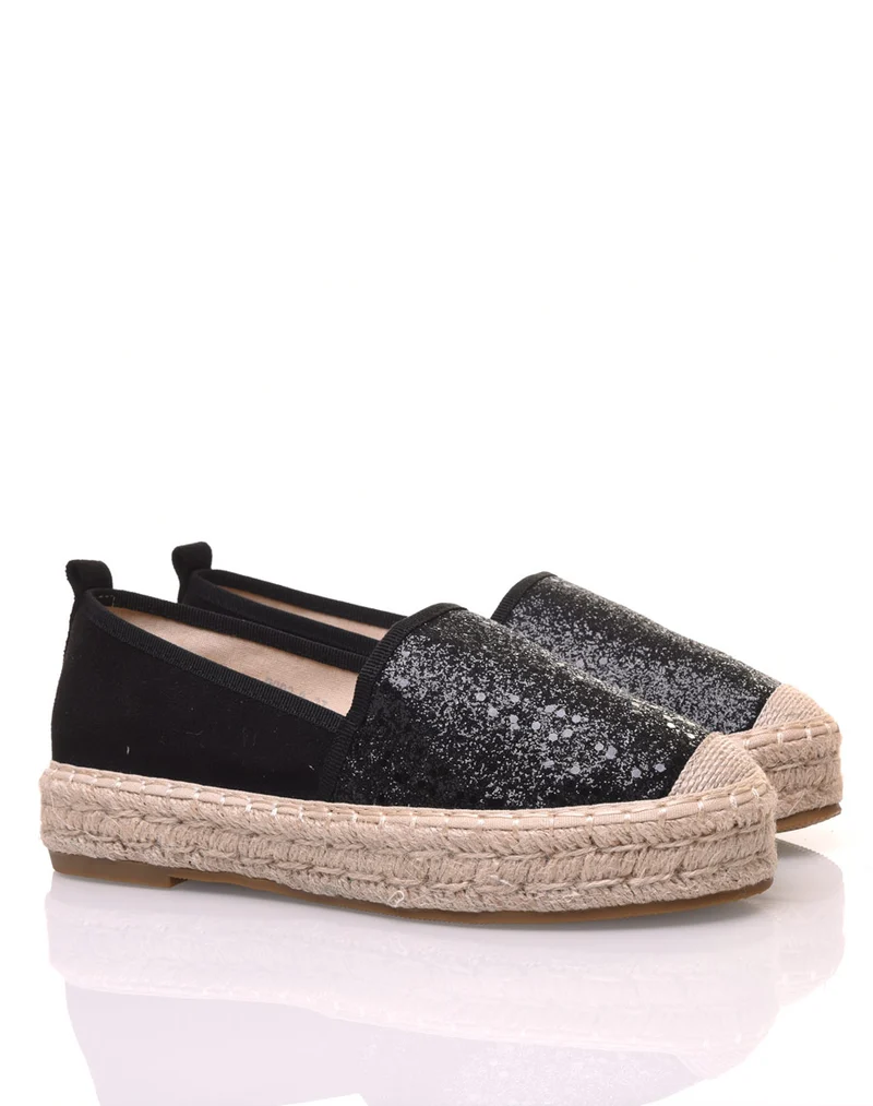 Espadrilles pailletées noires