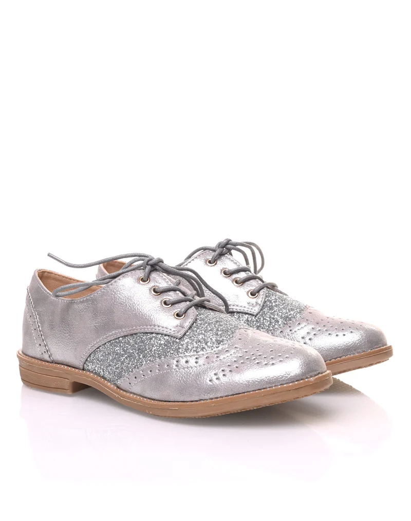 Derbies classique bi matières grises