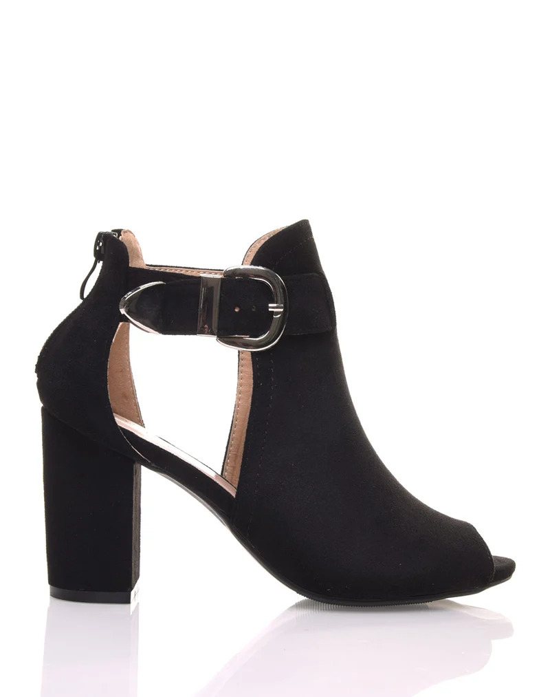 Sandales à talons en suédine noires