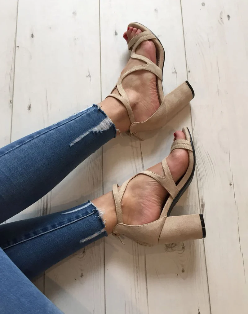 Sandales ouvertes beige