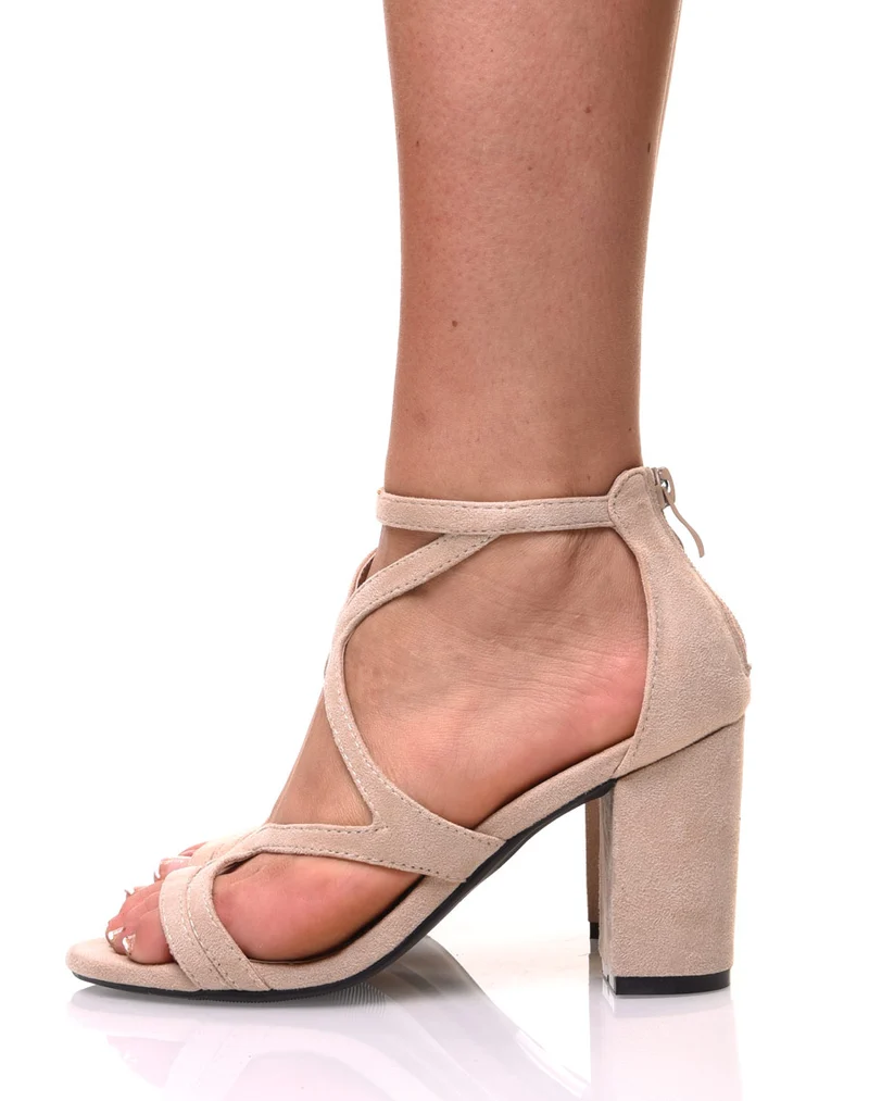 Sandales ouvertes beige