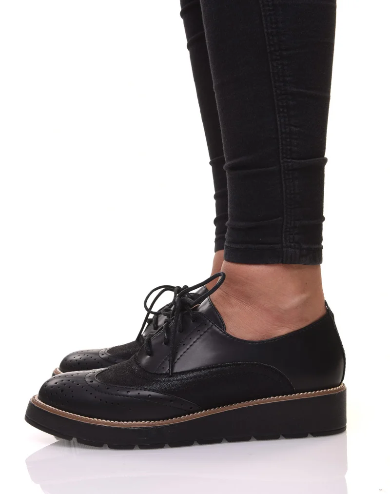 Derbies noires bi matières