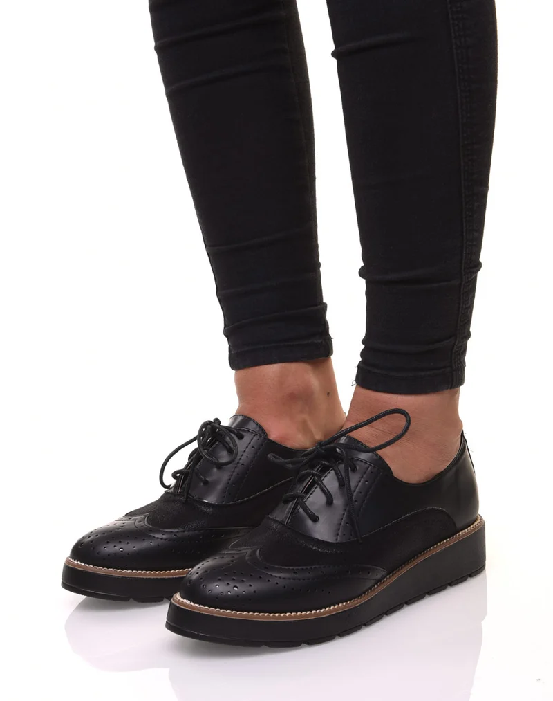 Derbies noires bi matières