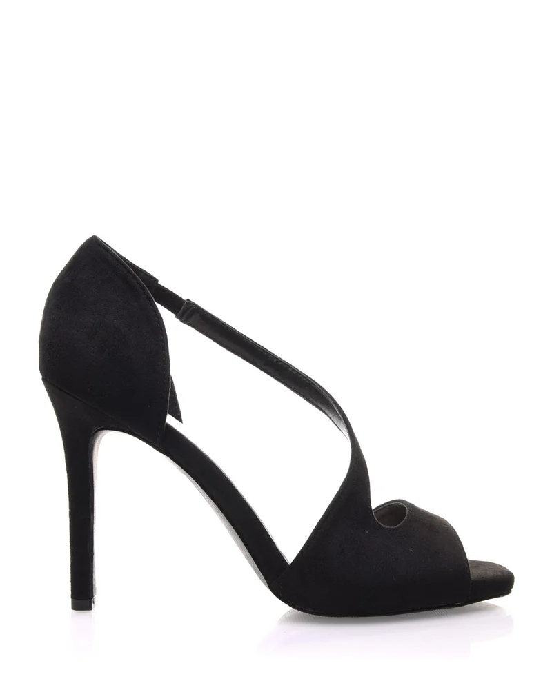Sandales noires en suédine à bride
