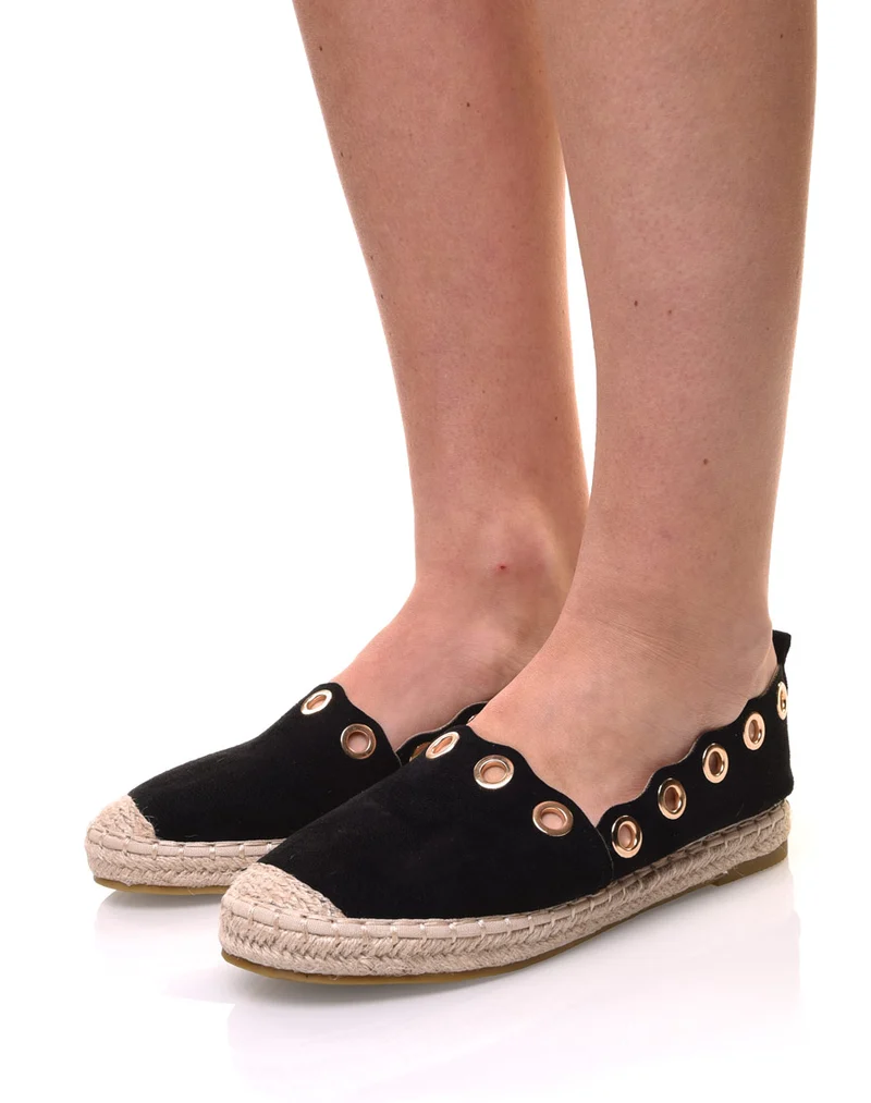Espadrilles noires à œillets