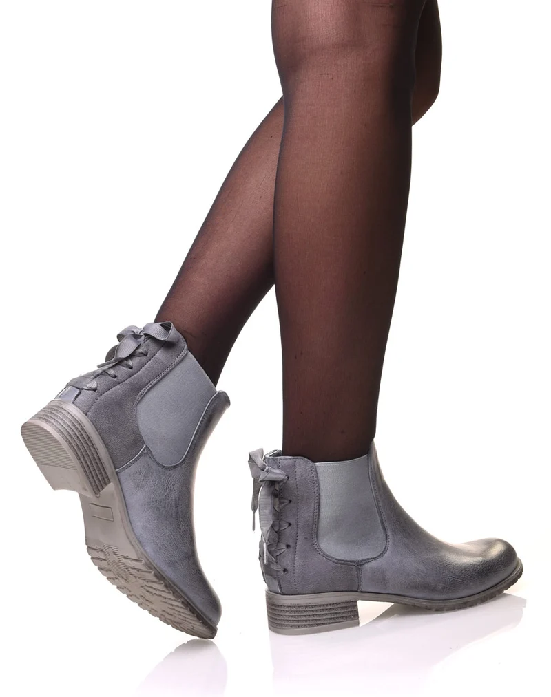Chelsea Boots grises à nœuds