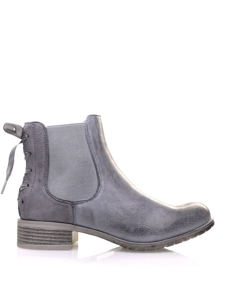 Chelsea Boots grises à nœuds