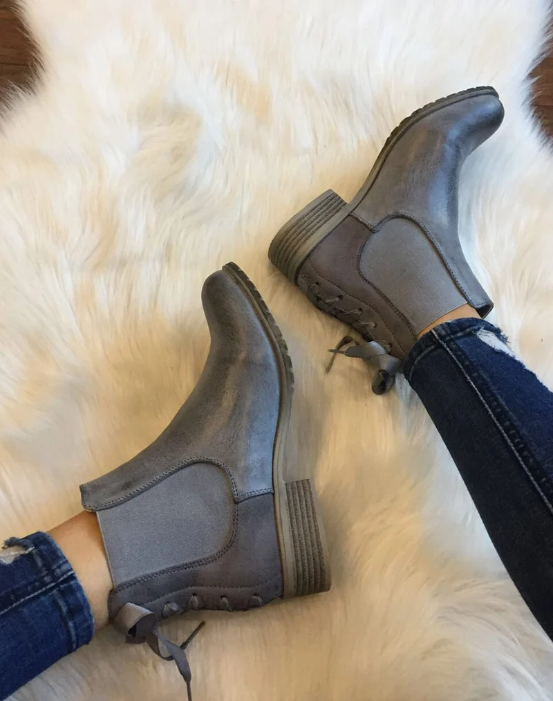 Chelsea Boots grises à nœuds