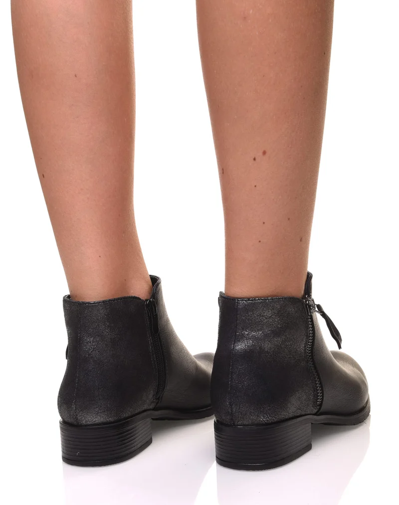 Bottines noires effet pailleté