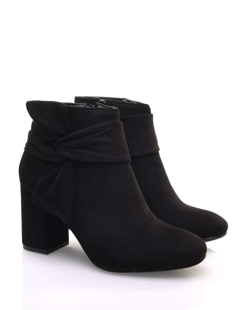 Bottines noires à n?ud
