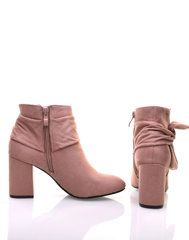 Bottines roses à n?ud