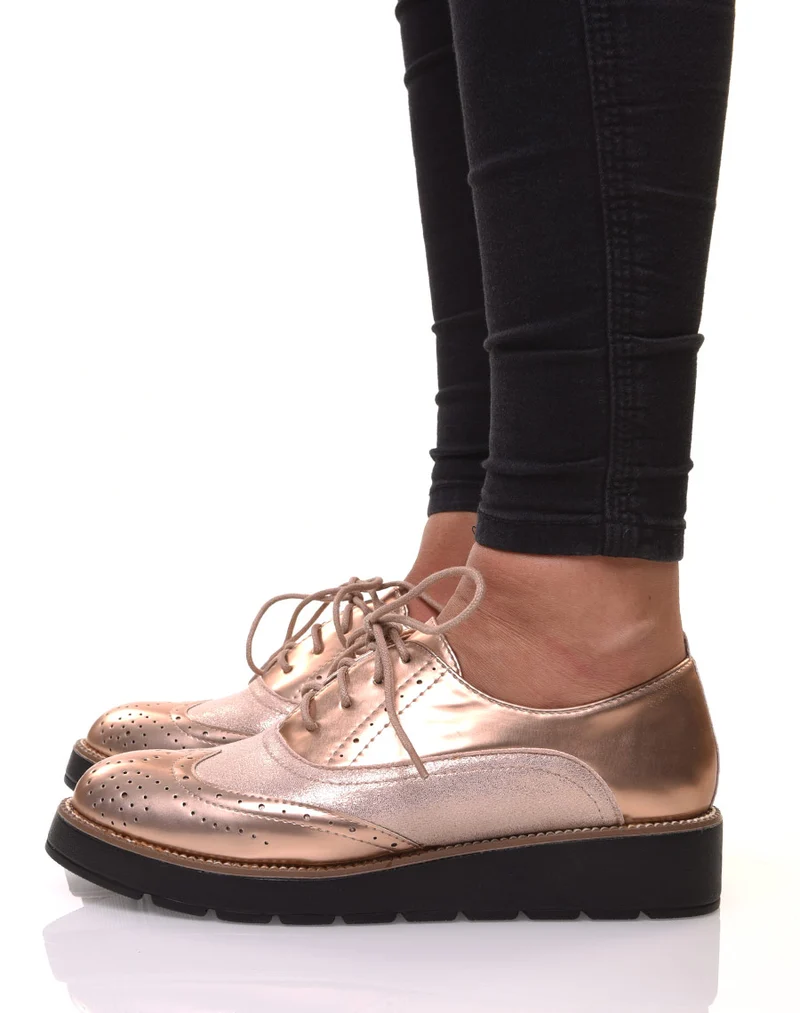 Derbies roses bi matières