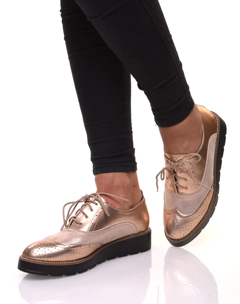 Derbies roses bi matières
