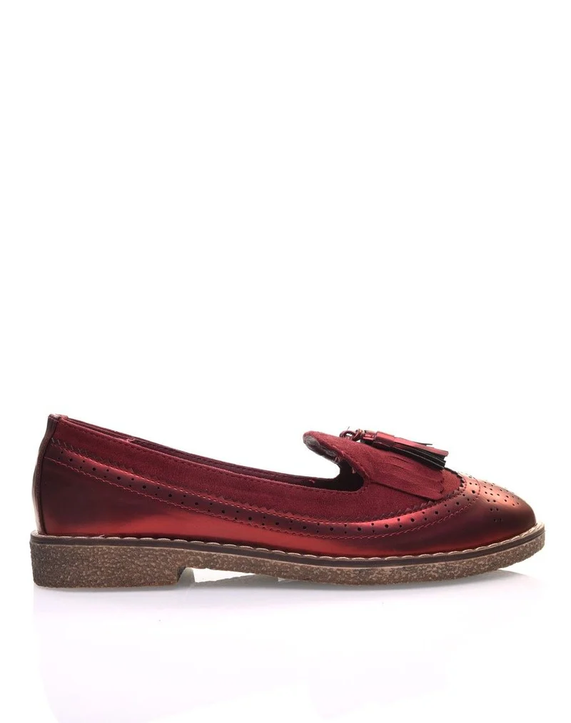 Mocassins ajourés bordeaux