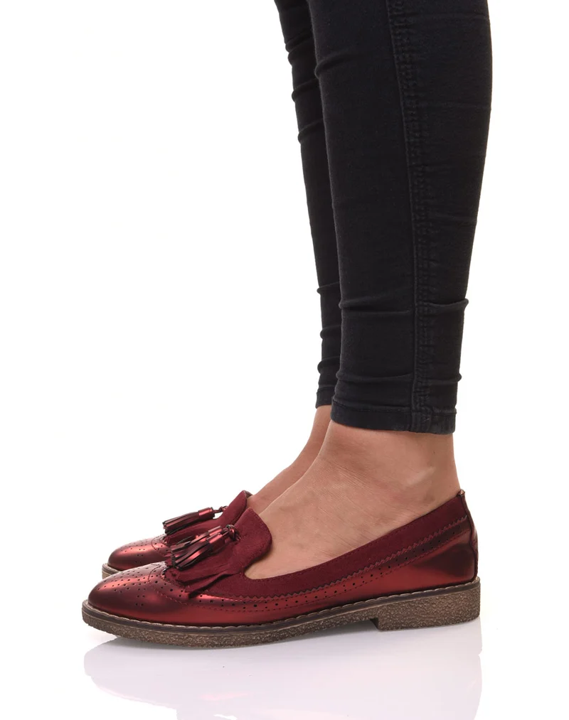 Mocassins ajourés bordeaux