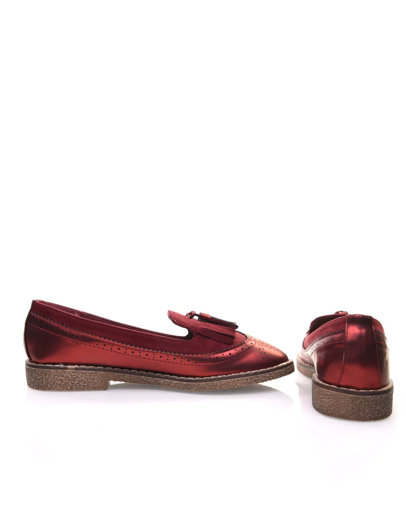 Mocassins ajourés bordeaux