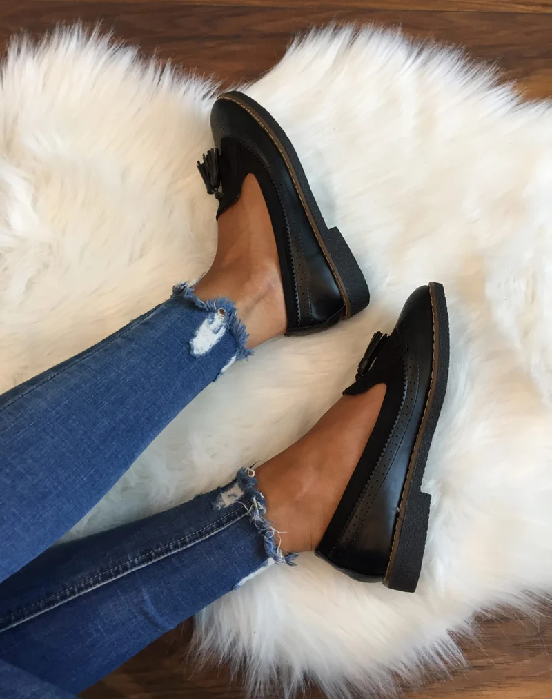 Mocassins ajourés noirs