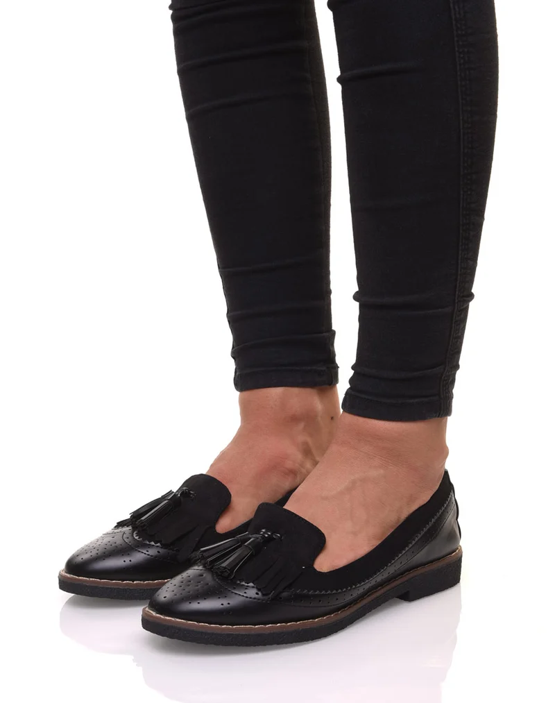 Mocassins ajourés noirs