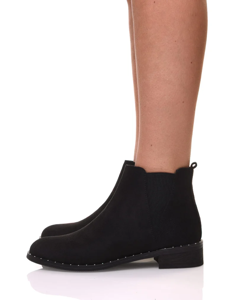 Bottines en suédine noires