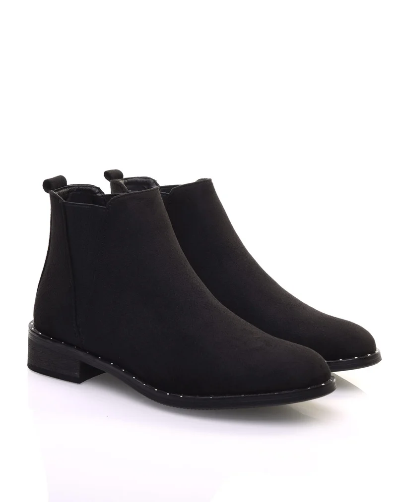 Bottines en suédine noires