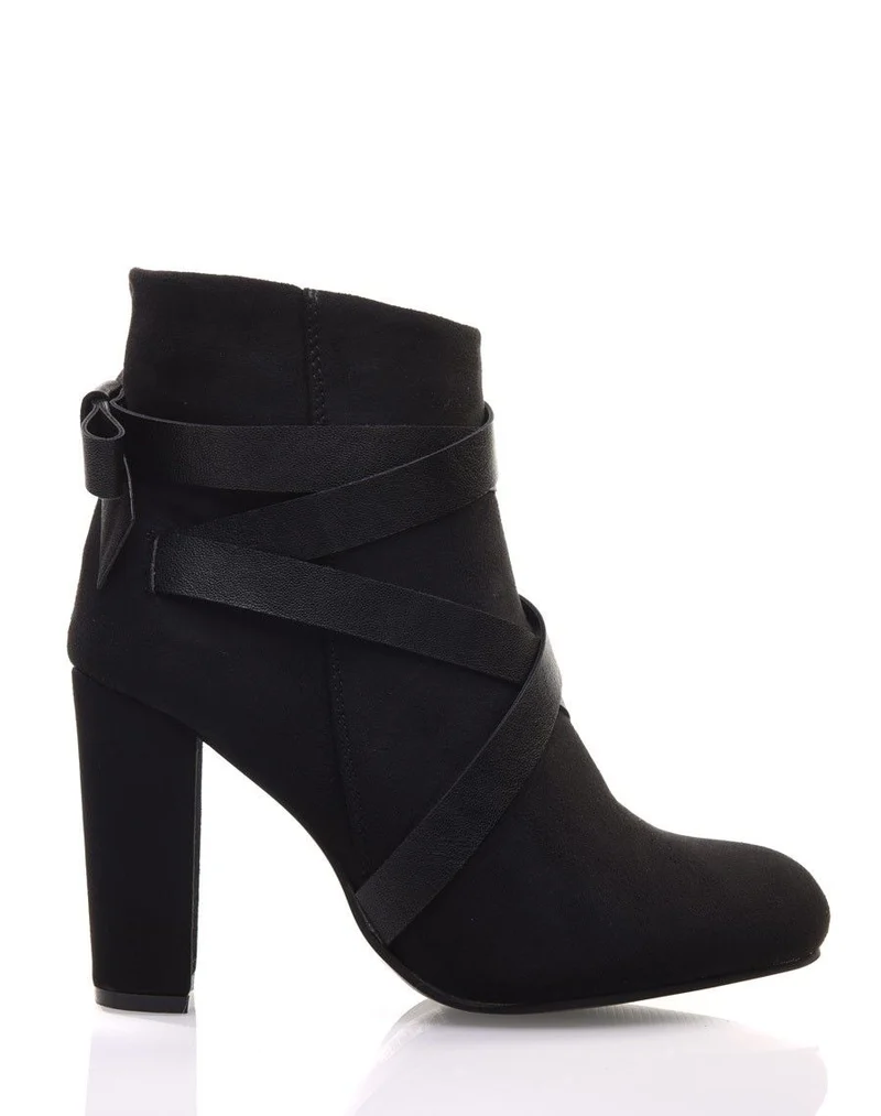 Bottines noires en suédine