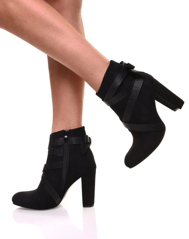 Bottines noires en suédine