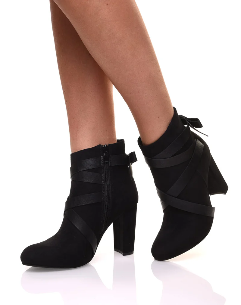 Bottines noires en suédine