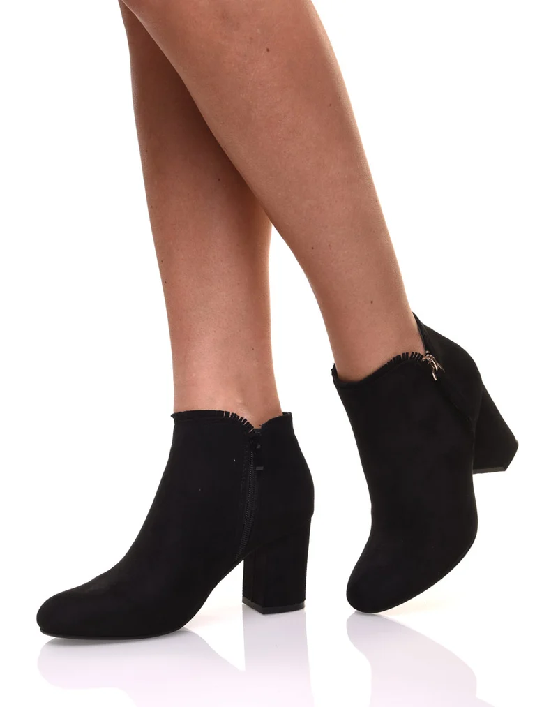 Bottines noires à petit talon