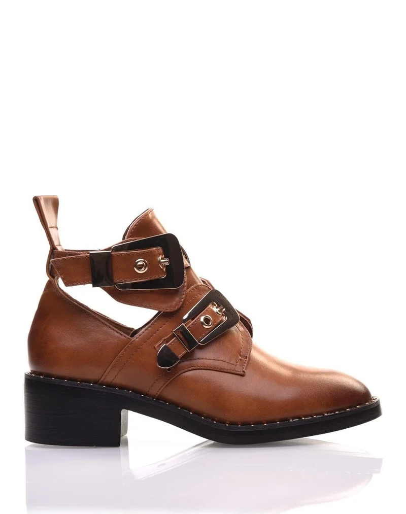 Bottines ajourées camel