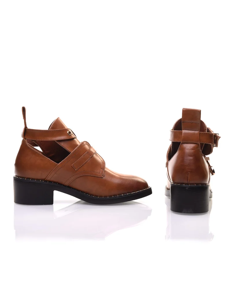 Bottines ajourées camel