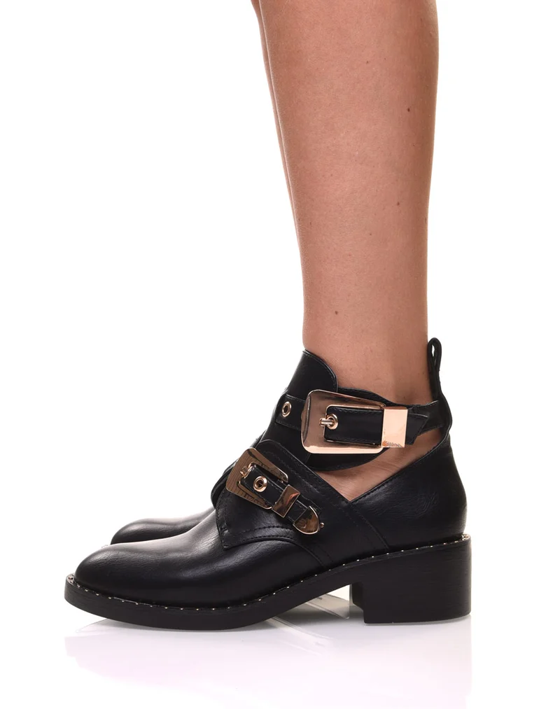Bottines ajourées noires