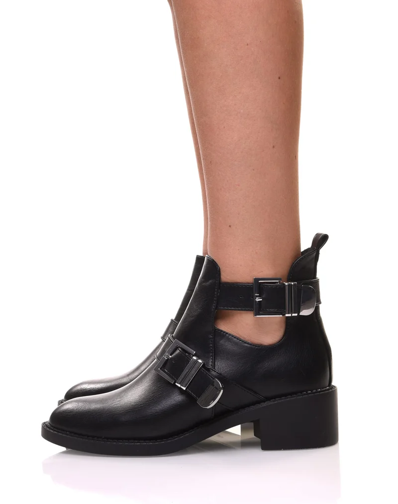 Bottines ajourées noires