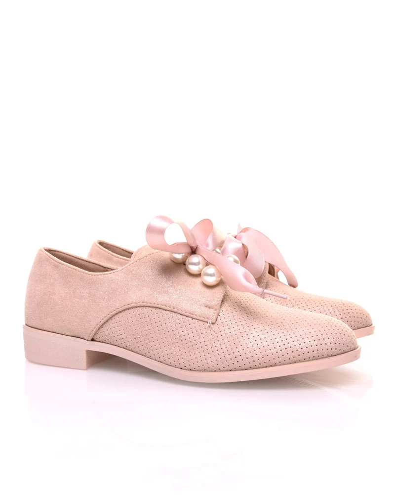 Derbies roses en suédine