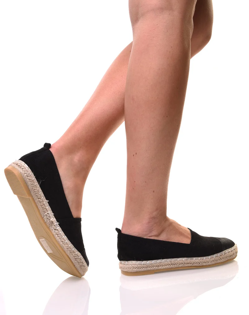 Espadrille noire suédine