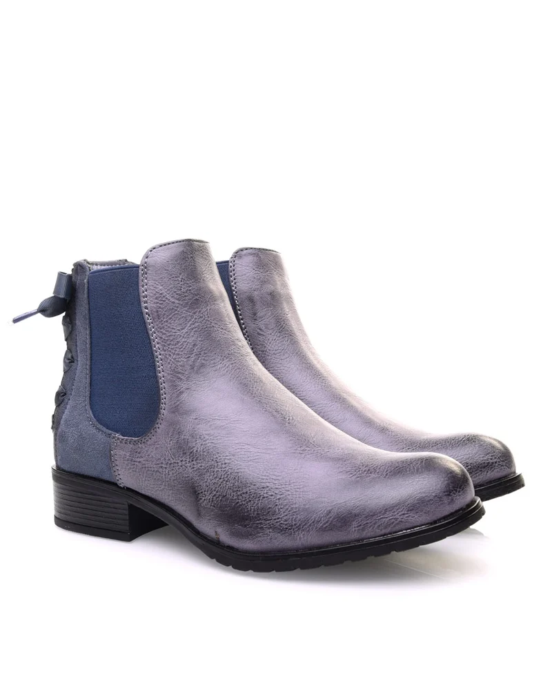 Chelsea boots grises à n?uds