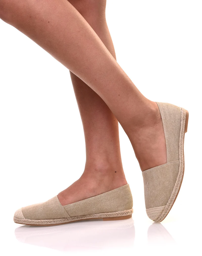 Espadrilles beiges pailletées