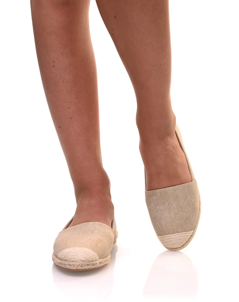 Espadrilles beiges pailletées