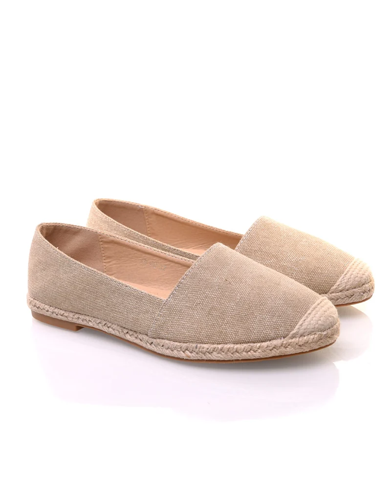 Espadrilles beiges pailletées
