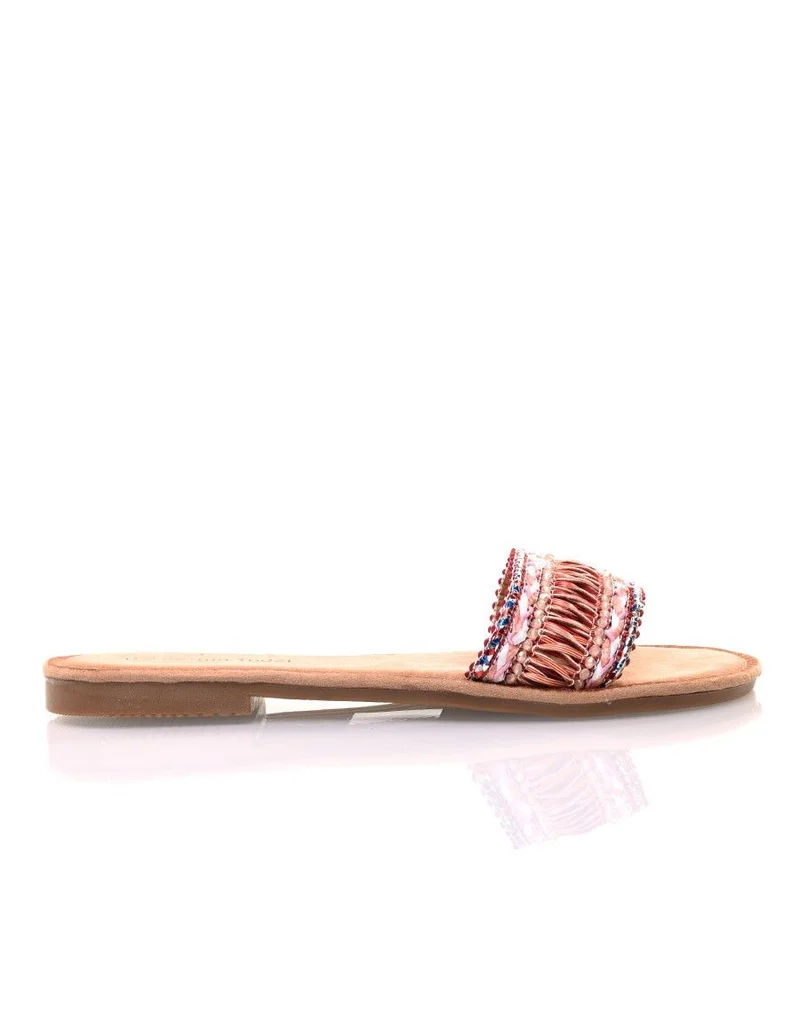 Mules oranges perlées