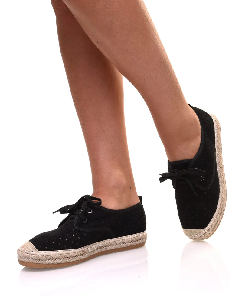 Sneakerdrilles noires en suédine