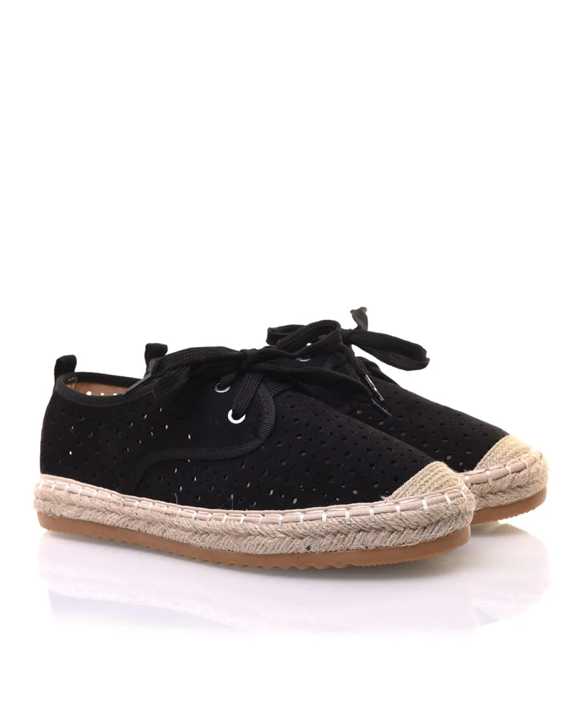 Sneakerdrilles noires en suédine