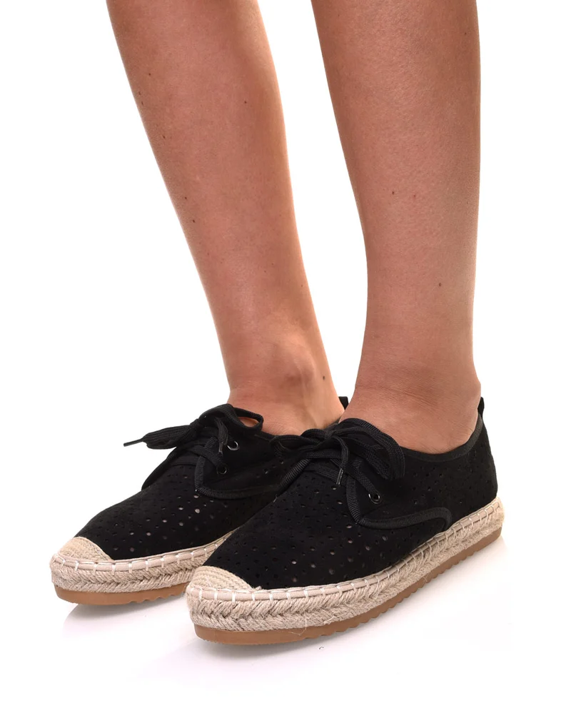 Sneakerdrilles noires en suédine