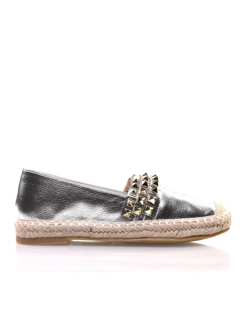 Espadrilles argentées cloutées