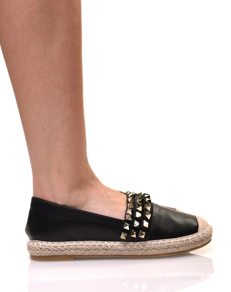 Espadrilles noires cloutées