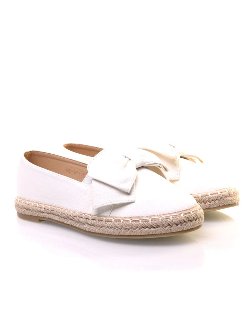 Espadrilles blanches à noeud