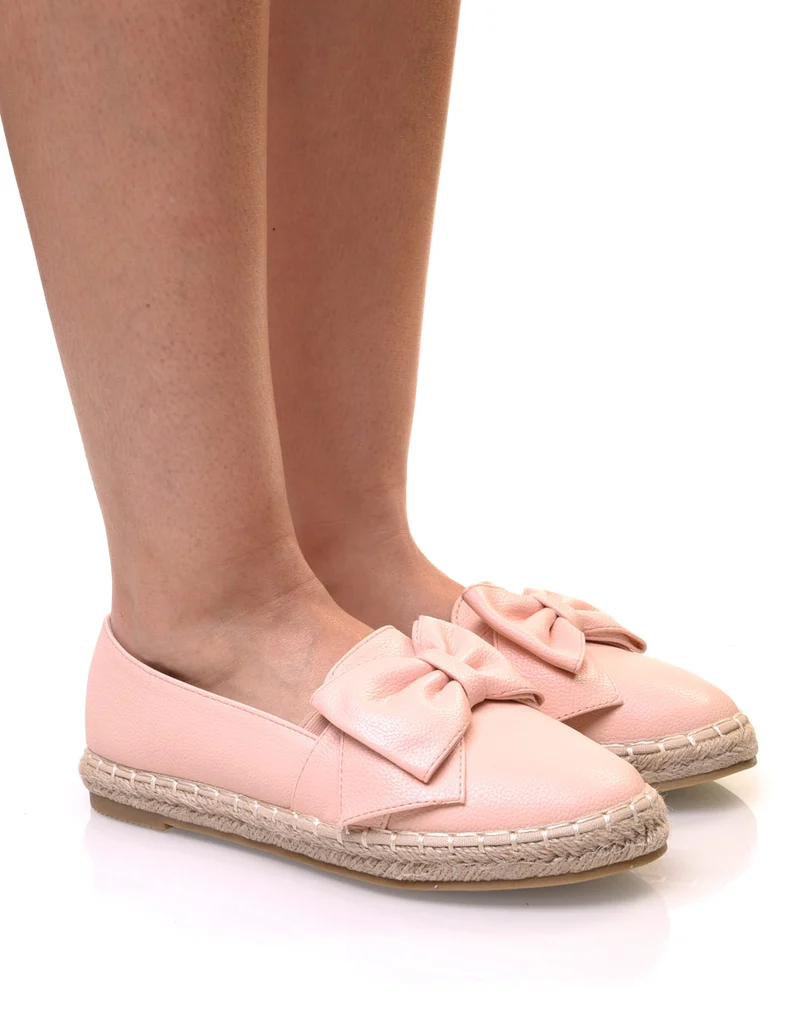 Espadrilles roses à noeud