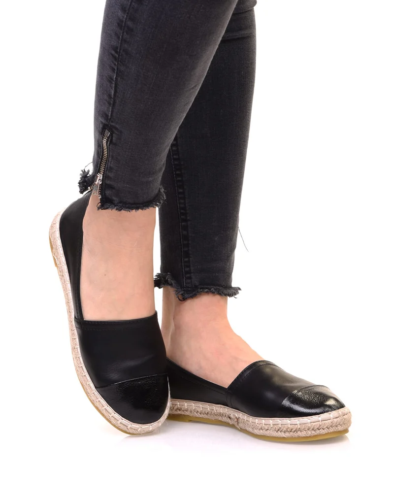 Espadrilles bi matières noires